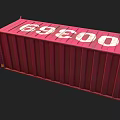Container red container terminal container port freight container tin box low face number low model simple model game video level super realistic 3d model