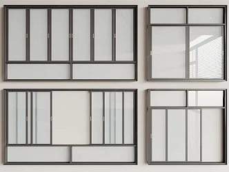 Modern windows 3d model