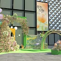 Spring Themed Floral Display With Butterfly Archway Green Plants And Decor