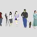Many characters 3d model