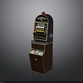 Classic Slot Machine With Coin Slot Lever Game Screen And Control Buttons
