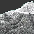 Microtopography of Rocky Mountain Terrain Covered with Snow and Natural Features
