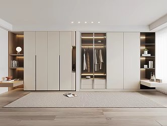 Wardrobe bedside table integrated cabinet 3d model
