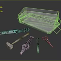 Stainless Steel Medical Instruments Set With Scalpel Forceps Scissors On Metal Tray