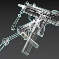 Vintage Submachine Gun With Metal Construction Detachable Magazine And Folding Stock