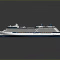 Modern Cruise Ship With Multi Level Decks And Reflective Exterior 3d model