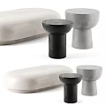 Modern Minimalist Concrete Coffee Table in Black Grey and White Sleek Designs