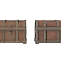 Vintage Treasure Chests With Brass Clasps Riveted Details And Antique Finish