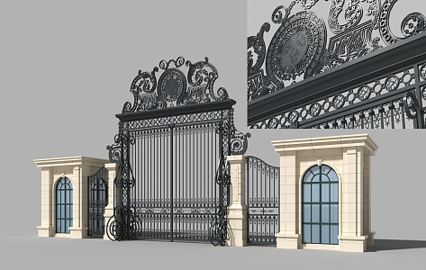 European-style gate 3d model