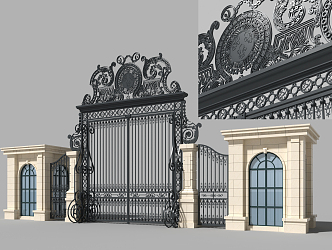 European-style gate 3d model