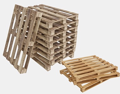 Modern pallet wooden frame 3d model