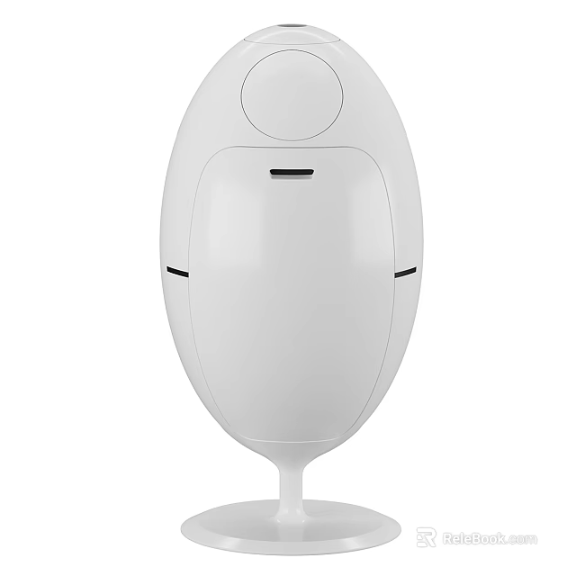 White Egg Shaped Electronic Device With Modern Sleek Design And Simple Interface 3d model 