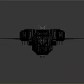 Black Sci Fi Spaceship With Detailed Metallic Structure And Futuristic Design