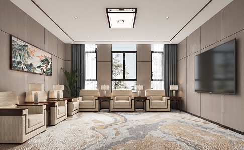 Modern Reception Room 3d model