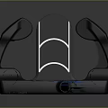 Black Electronic Device With Blue Accent Strip And Ergonomic Design Features