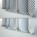 Gray Modern Curtain Fabric With Curtain Rod And Rings For Home Interior