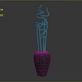 Elegant Green Twisted Bamboo Stems in Dark Ceramic Vase for Home Decor