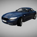 Blue BMW Convertible Sports Car With Sleek Exterior And Stylish Design