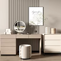 Modern Minimalist Entryway Cabinet And Side Cabinet With Mirror Decorative Painting Stool And Vase