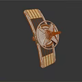 Mechanical Component Design With Silver Propeller And Black Gold Stripes