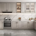 Modern Open Kitchen Interior Design With Island Counter Marble Cabinets And Appliances