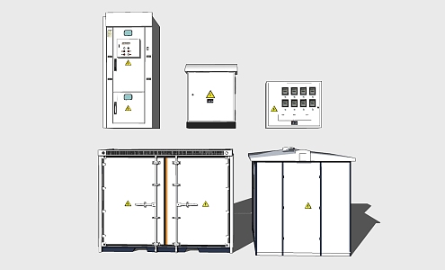 Modern box substation box distribution room combination 3d model