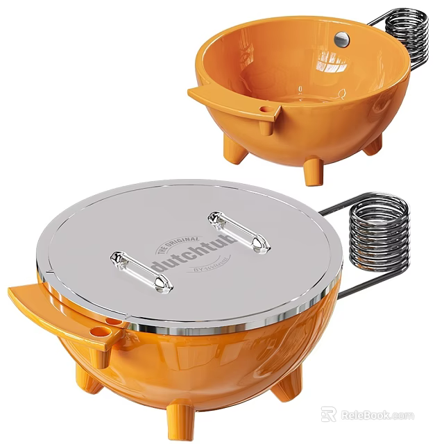 Stylish Orange Coffee Table with Lid and Spring Mechanism for Living Room 3d model 