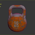 Distressed Orange And Silver 16 Kg Kettlebell For Strength Training Fitness Equipment