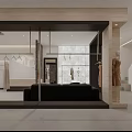 Modern Clothing Store Interior With Display Racks Mannequins Seating Decorative Walls And Bright Lighting