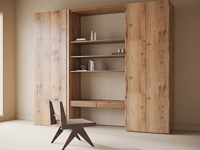 Modern desk bookcase one 3d model