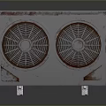 Vintage White Computer Device With Two Circular Fans And Rusty Surface Design