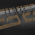 Various Styles Of Wooden Fences In White Gray And Natural Wood Colors