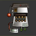 Commercial Equipment Featuring Control Panel Buttons Green Knobs And Metal Casing