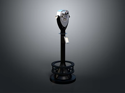 Black Parking Meter With Stand Base Display Screen And Payment Slot 3d model