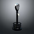 Black Parking Meter With Stand Base Display Screen And Payment Slot 3d model