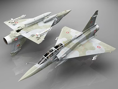 Detailed Military Fighter Jet Models With Camouflage Paint And Missile Armament 3d model
