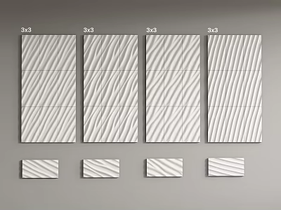 3D White Wavy Texture Wall Panels With Multiple Samples For Modern Interior Decor 3d model