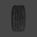 Black Car Wheel With Five Spoke Rim And Deep Tread Pattern 3d model
