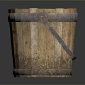Vintage Wooden Bucket With Worn Texture And Metal Hoop Detail