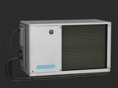 White Air Conditioner Fan With Cooling Grille And Control Panel For Home Ventilation 3d model