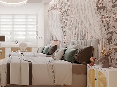 French Children's Room Daughter Room Bedroom 3d model