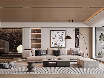 Modern Living Room Living Room Sofa Coffee Table Combination 3d model