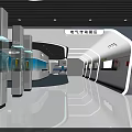 Electrical Drive Exhibition Hall Design for INVT Modern Space with Display Areas and Visitor Walkway