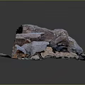 Natural Rock Landscape Featuring Red Brown Rocks And Green Moss Details