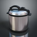 Stainless Steel Electric Pressure Cooker Silver Black Design Modern Kitchen Appliance With Handle And Lid