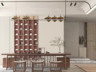 New Chinese Tea Room Tea Table 3d model