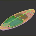 Blue Stand Up Paddleboard With Paddle And Glossy Modern Surface Design