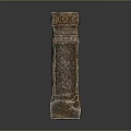 Carved Stone Pillar With Intricate Decorative Patterns And Textured Surface 3d model