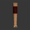 Cylindrical Decorative Column Featuring Copper And Red Metallic Layers And Smooth Surface