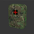 Camouflage Tactical Bag With Red Cross Symbol For Emergency Use